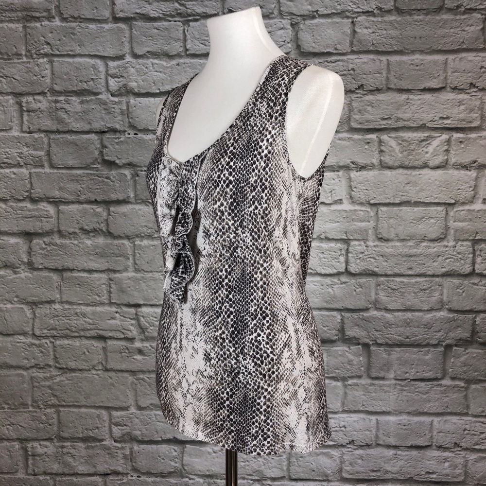 Tahari Python Snake Print Ruffle Tank - image 3